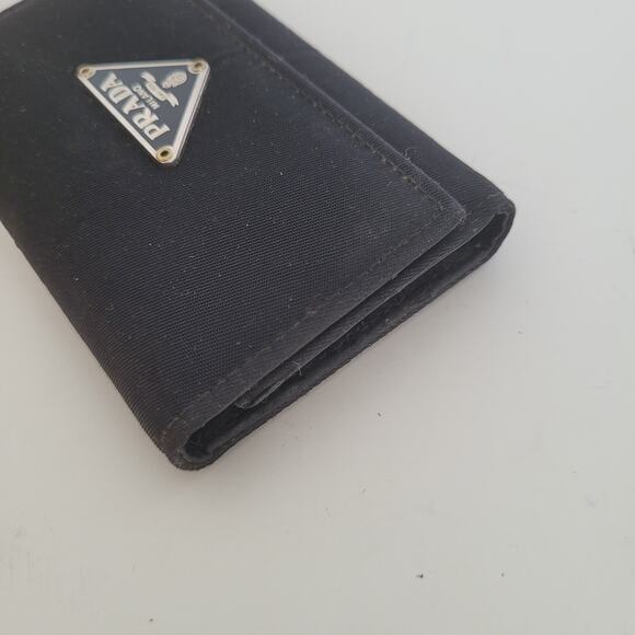 Authentic Tessuto Nero Prada Multicles Key Holder Hooks Case Black Small Wallet - Picture 9 of 11